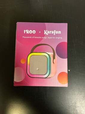 IROO x Karafun Portable Karaoke Wireless Speaker, LED Lights - Pink, NIB